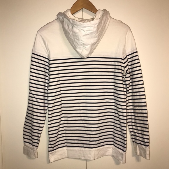BASIC HOUSE Long Sleeve Striped Pull-On Hoodie - Picture 2 of 8